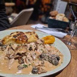 Ris de veau aux morilles, gratin dauphinois